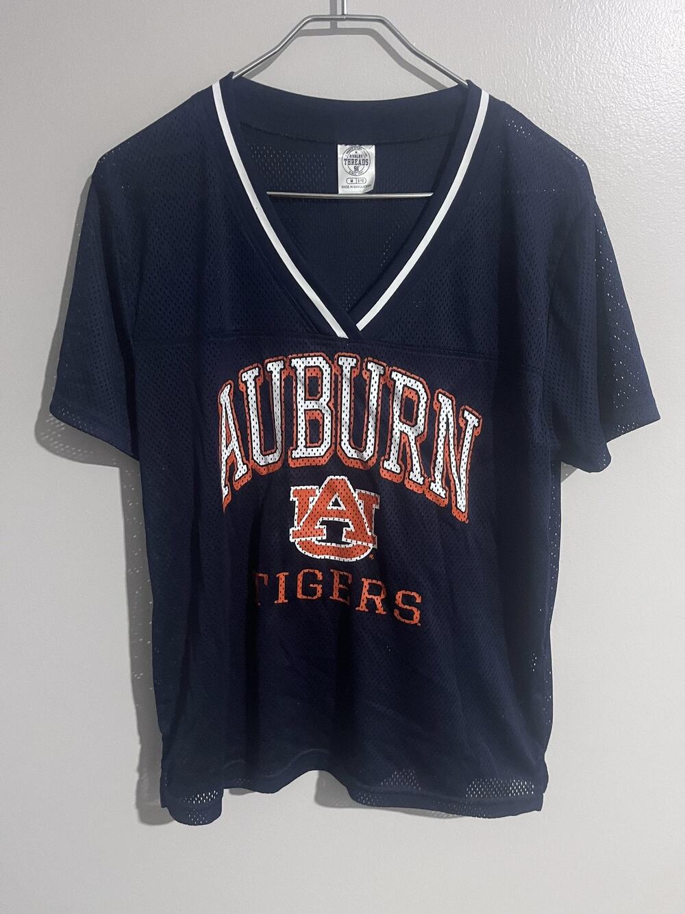 Auburn Tigers Jersey Boys Medium Blue NCAA Football Mesh V-Neck Rivalry Threads